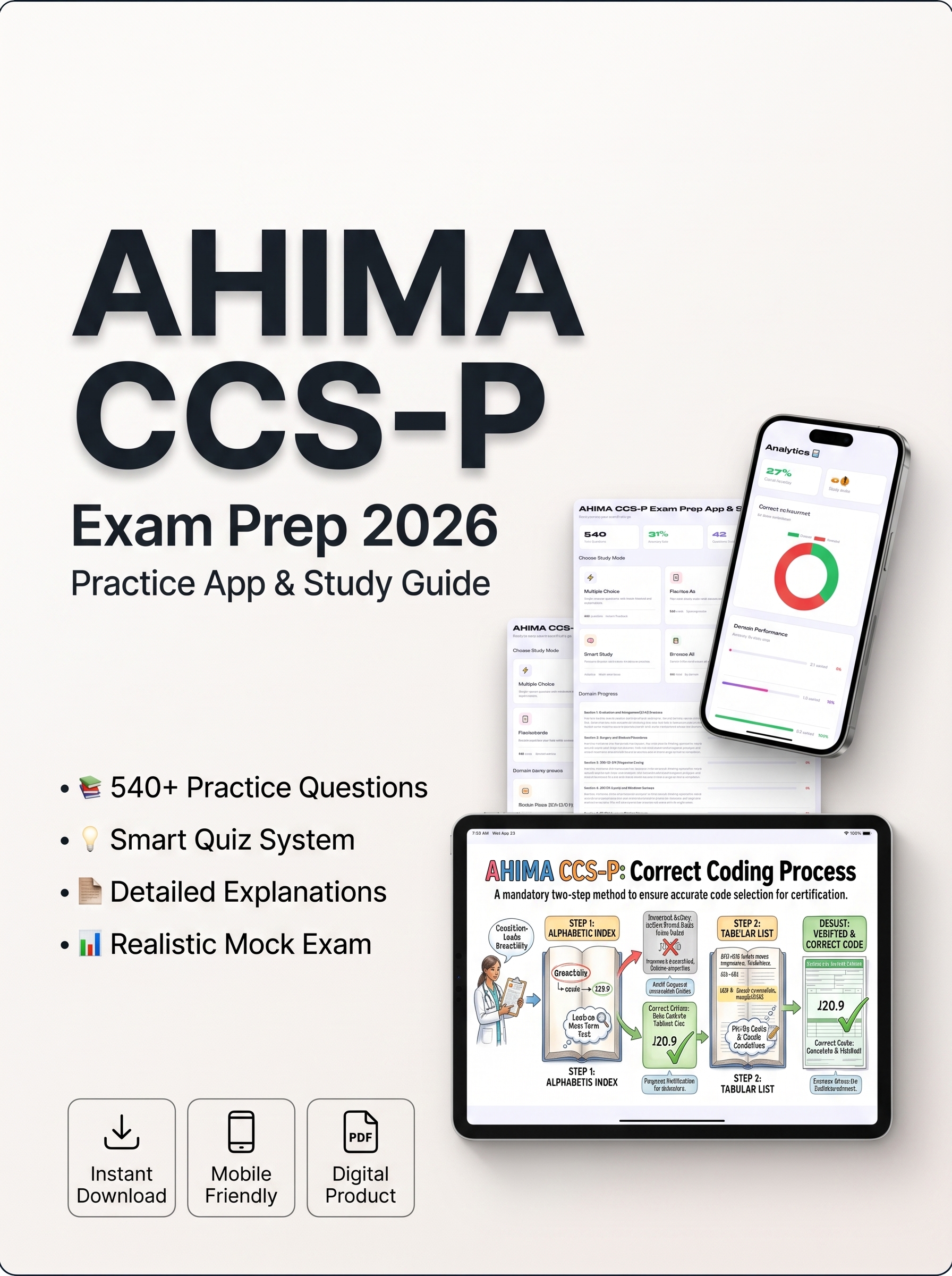 AHIMA CCS-P Exam Prep App & Study Guide 2026 exam prep