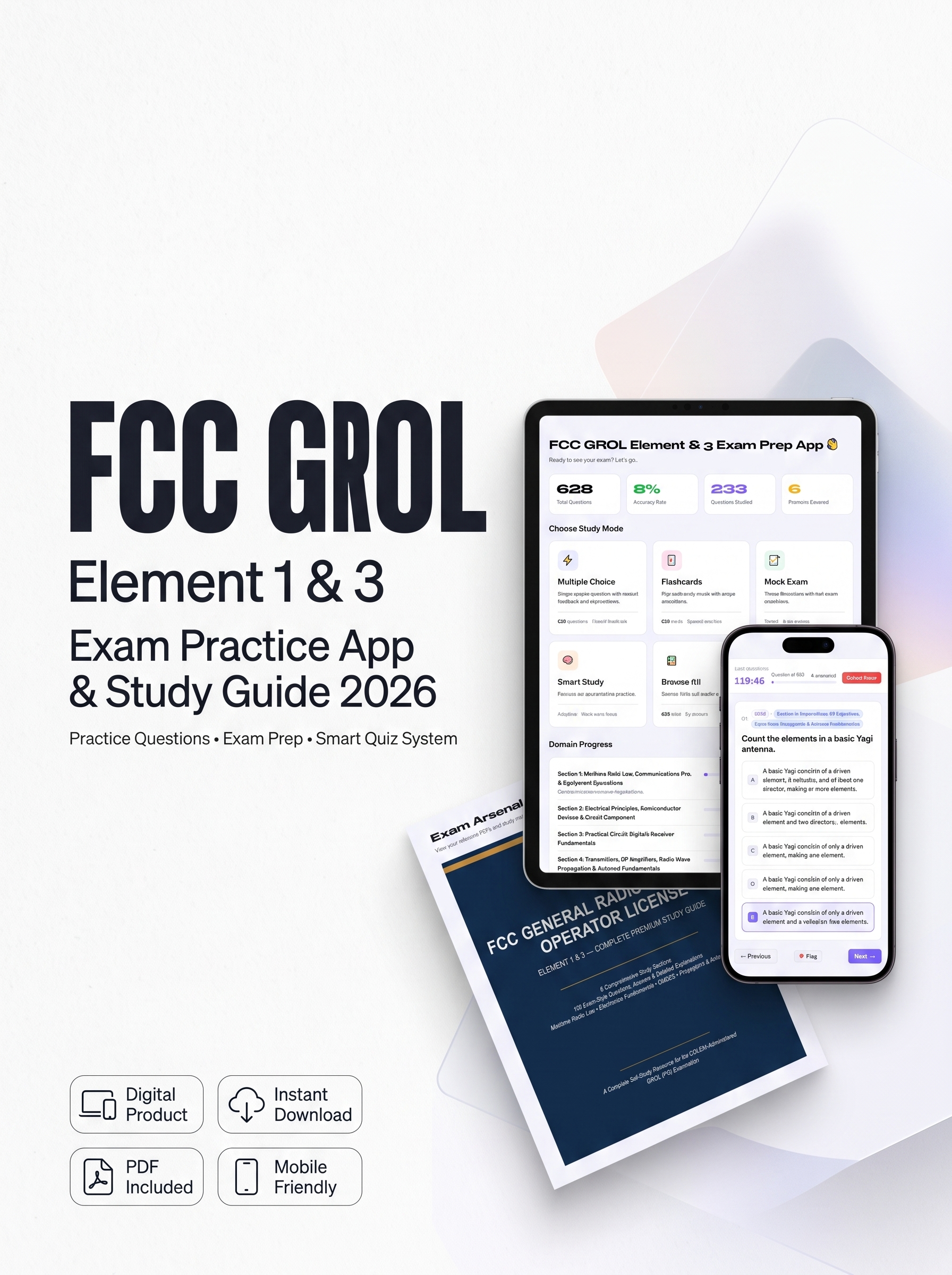 FCC GROL Element 1 & 3 Exam Prep App exam prep