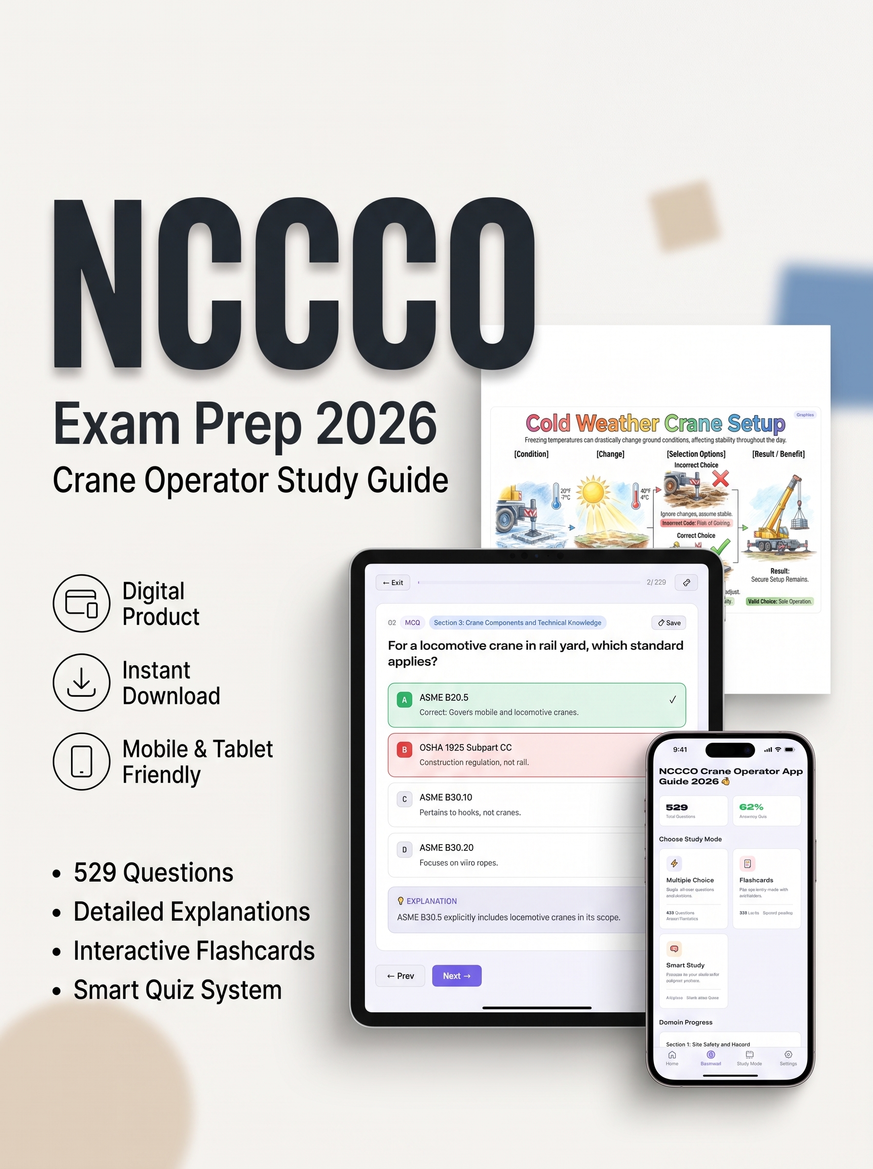 NCCCO Crane Operator Exam Practice App & Study Guide 2026 exam prep