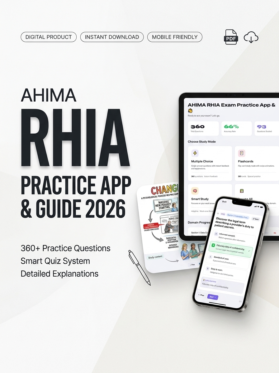 AHIMA RHIT Exam Practice App & Study Guide 2026 exam prep